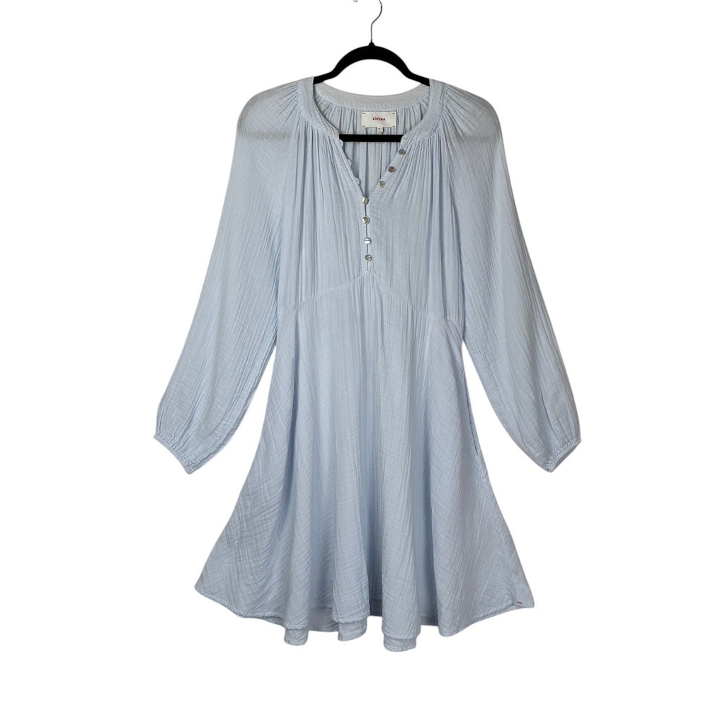 Xirena‎ Womens Gauzy Cotton Lucinda Dress Size S Light Blue Vacation Resortwear